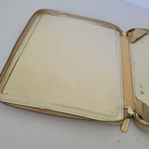 Michael Kors Gold Metalic Zipper Tablet Holder Protective Case 10x8 Ipad Fair - Picture 5 of 9
